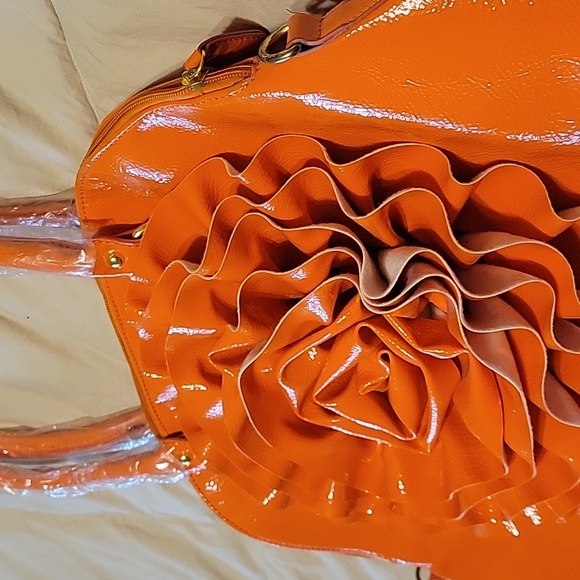 Orange Ruffled Women's Handbag - Picture 16 of 16